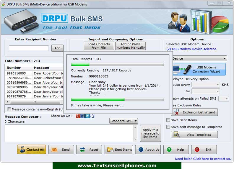 USB Modem Text SMS Software screenshot