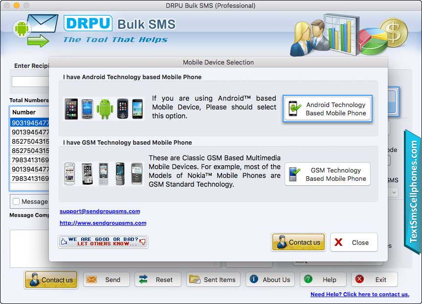 Mac Bulk SMS Software – Professional Edition