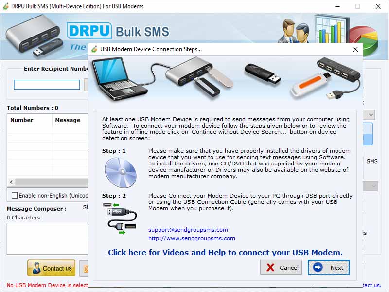 Screenshot of GSM Modem to Send SMS