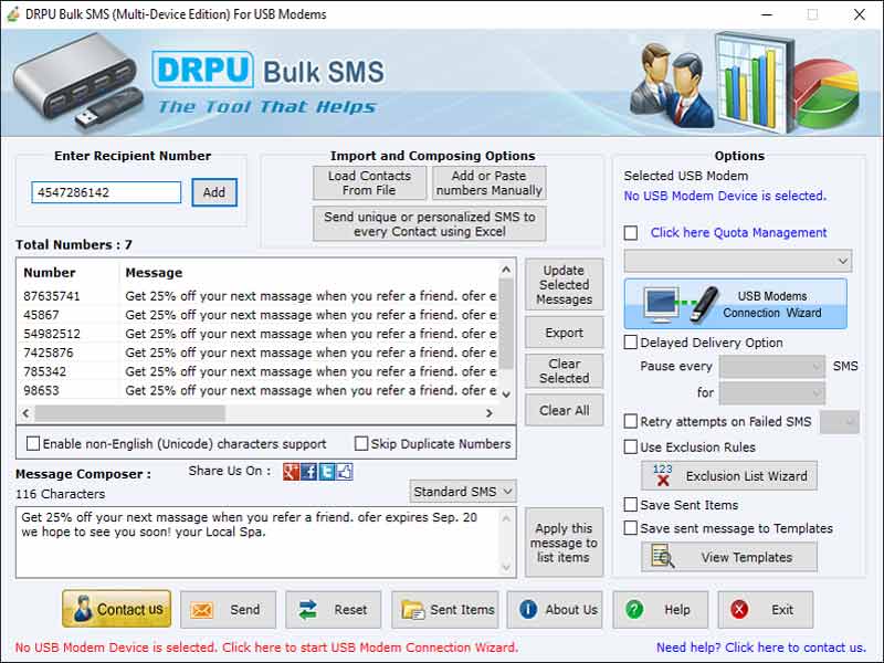 GSM Modem Send SMS 8.2.1.0
