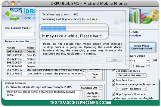 Mac Bulk SMS Software for Android Phones 