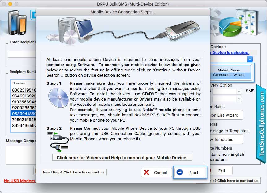 Mac Bulk SMS Software (Multi Device Edition)