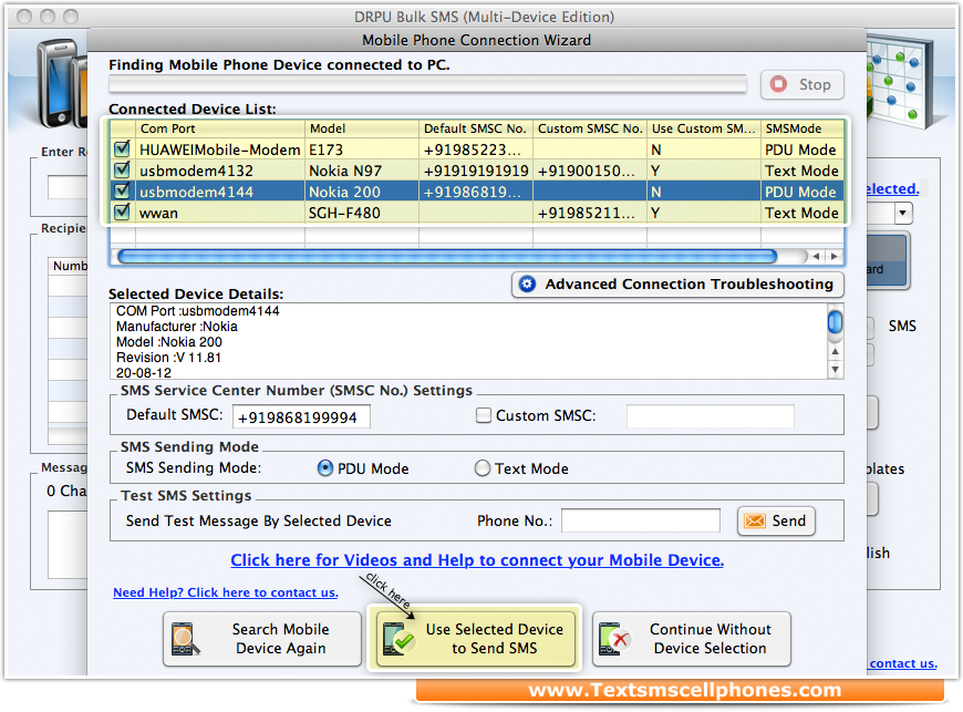 Mac Bulk SMS Software (Multi Device Edition)
