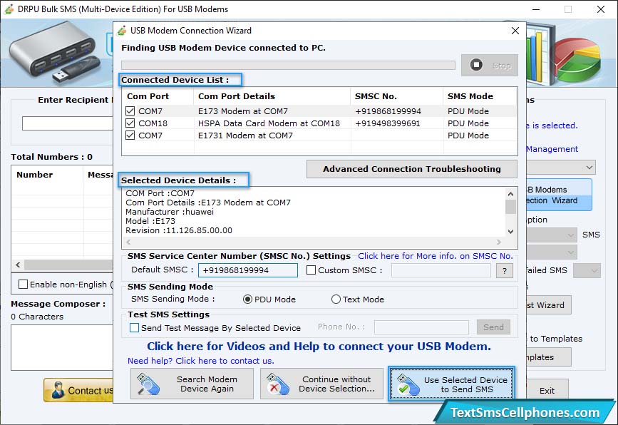 USB Modem Connection Wizard